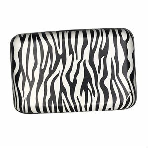 Armored wallet zebra print credit card case